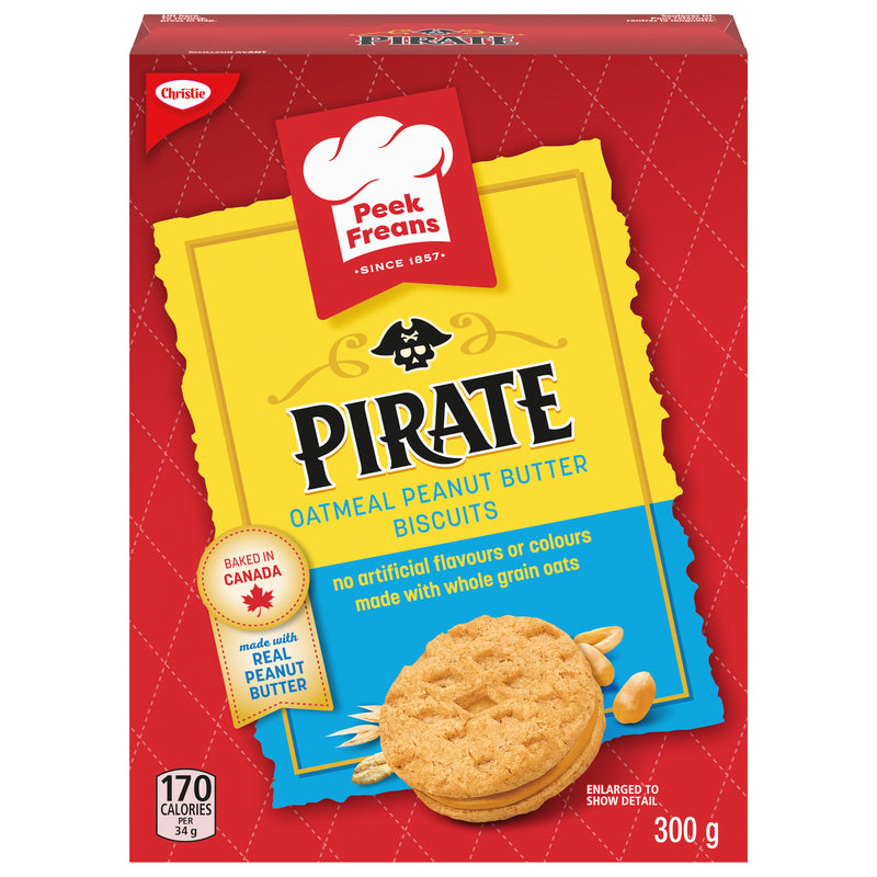 Peek Freans Pirate Oatmeal Peanut Butter Sandwich Cookies, 300 g