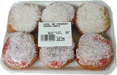 Lemon & Strawberry Covered Donuts, 6 pk