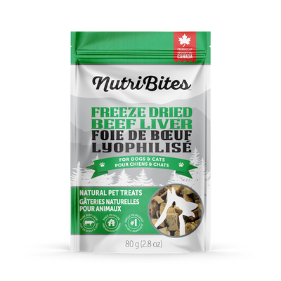 NUTRI-BITES FREEZE-DRIED BEEF LIVER TREATS FOR DOGS & CATS, 500 g