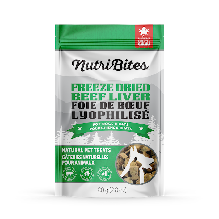 NUTRI-BITES FREEZE-DRIED BEEF LIVER TREATS FOR DOGS & CATS, 500 g