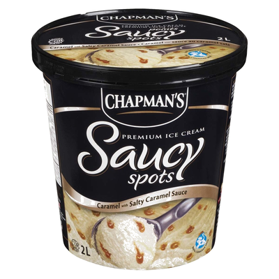 Chapman's Saucy Spots Caramel with Salty Caramel Sauce Premium Ice Cream, 2L