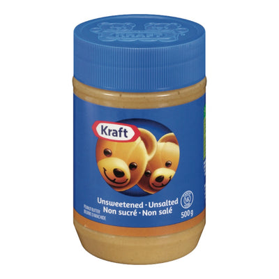 Kraft Unsweetened Unsalted Peanut Butter, 500 g