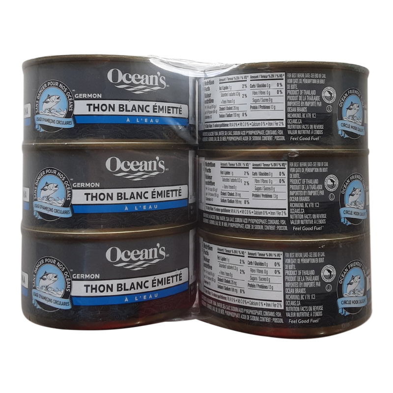 Ocean's Flaked White Tuna In Water, 6 x 184 g
