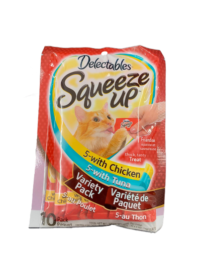 Delectables Squeeze Ups Chicken & Tuna Variety Pack, 10 x 14 g