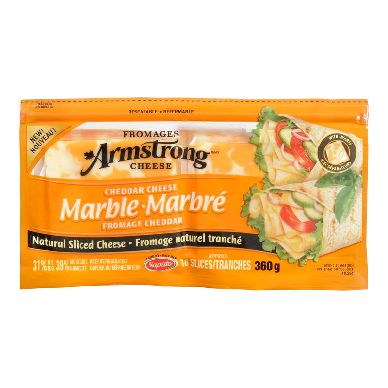 Armstrong Cheese Marble Cheddar Cheese Sliced, 360 g