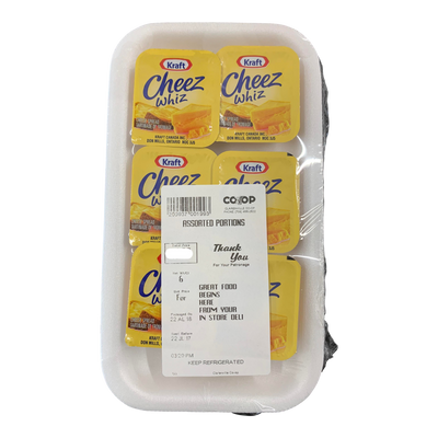 Assorted Portions Kraft Cheez Whiz, 6pk