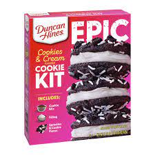 Duncan Hines Epic Cookies & Cream Cookie Kit, 629 g