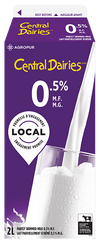 Central Dairies 0.5% Milk, 2L
