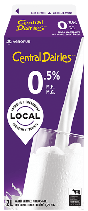 Central Dairies 0.5% Milk, 2L