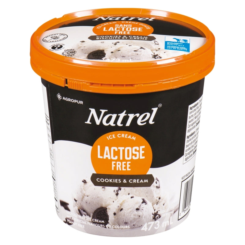 Natrel Lactose Free Cookies & Cream Ice Cream, 473 mL