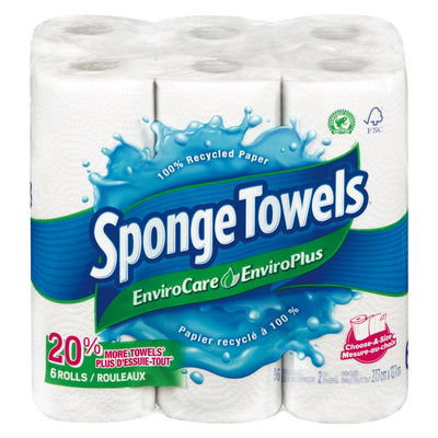 Sponge Towels EnviroCare Paper Towel Rolls, 6 ct