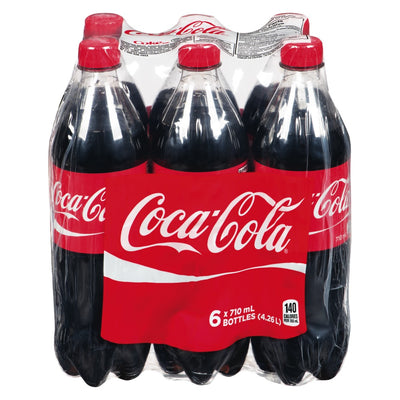 Coca Cola Classic Soda, 6 x 710mL
