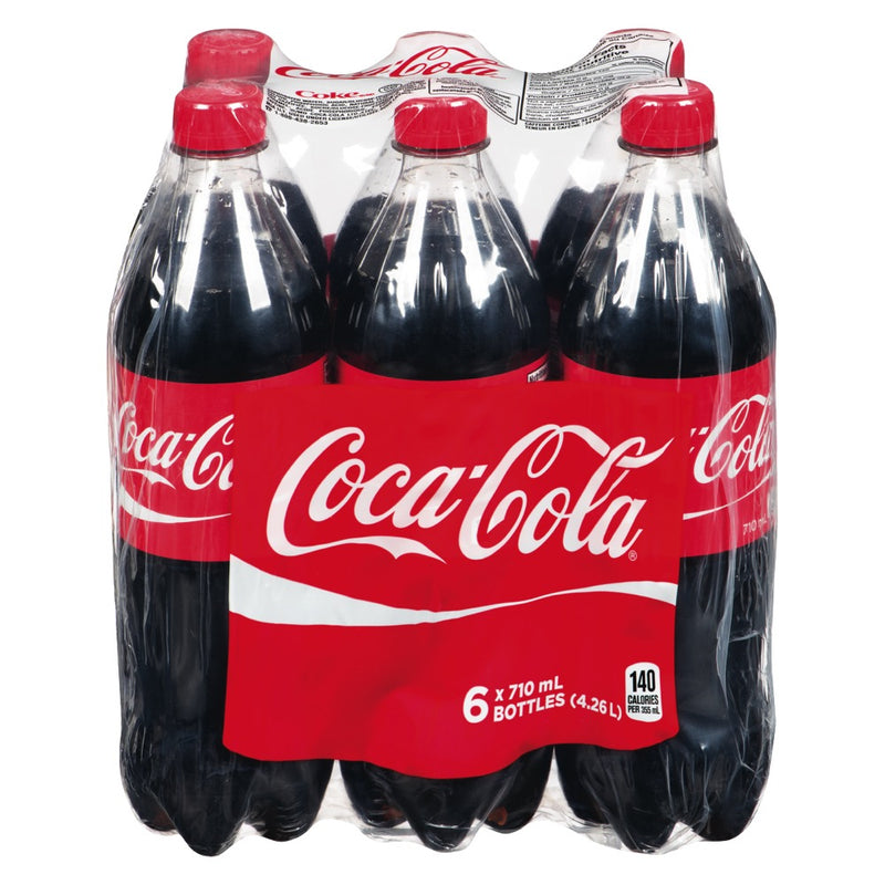 Coca Cola Classic Soda, 6 x 710mL