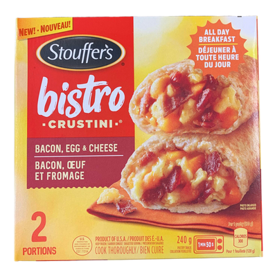 Stouffers Bistro Crustini Breakfast Bacon Egg & Cheese, 240g