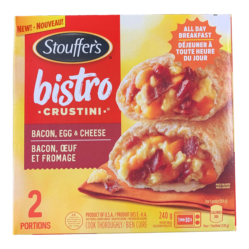 Stouffers Bistro Crustini Breakfast Bacon Egg & Cheese, 240g