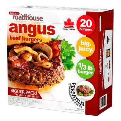 Cardinal Roadhouse Angus Beef Burgers, 20 ct