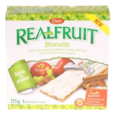 Realfruit, Apple Yogurt Dipped Biscuits, 125 g