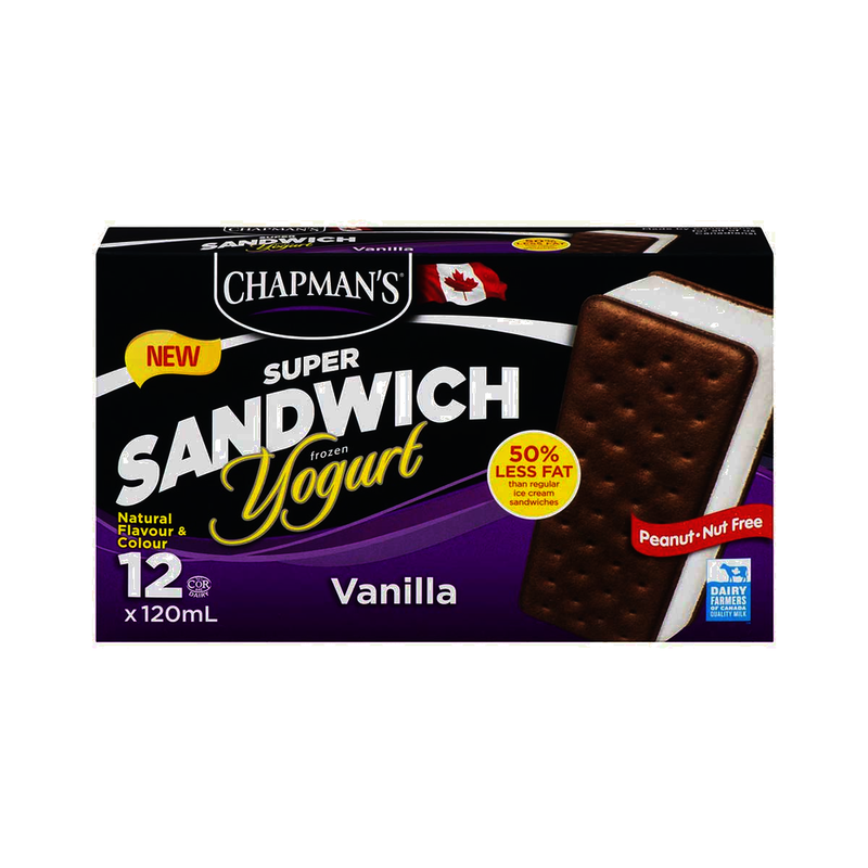 Chapman's Vanilla Frozen Yogurt Sandwiches, 12 x 120 mL
