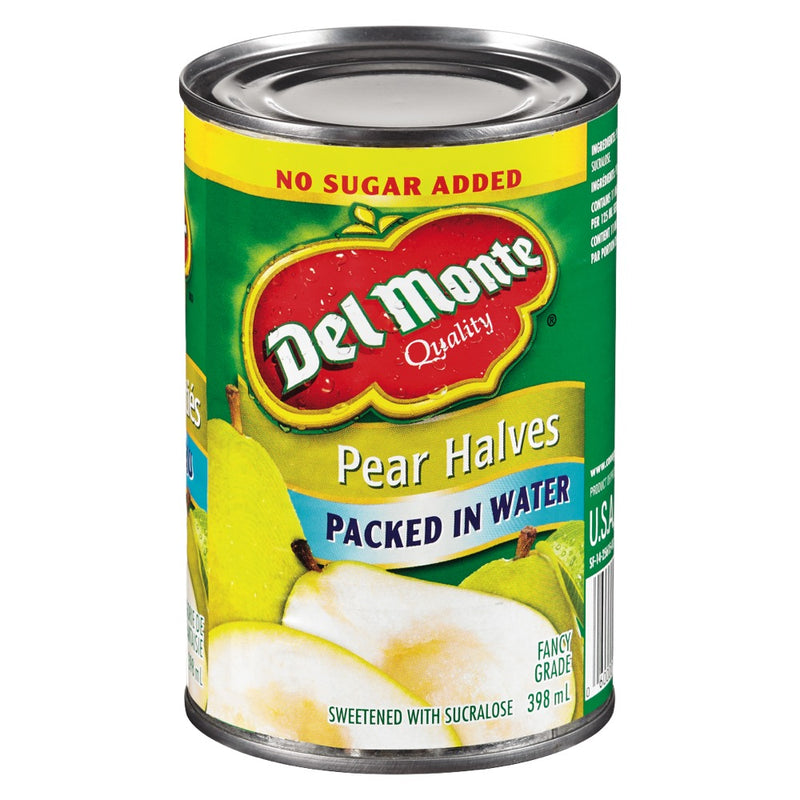 Del Monte Pear Halves Packed In Water No Sugar Added, 398 mL