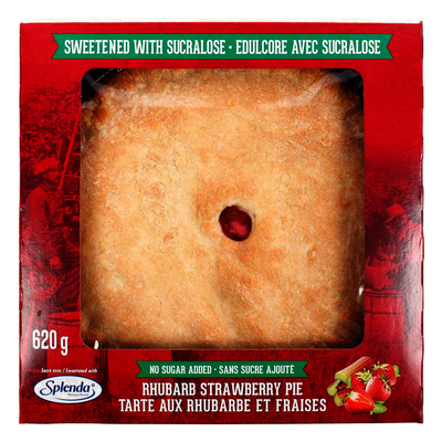 No Sugar Added Rhubarb Strawberry Pie, 620 g