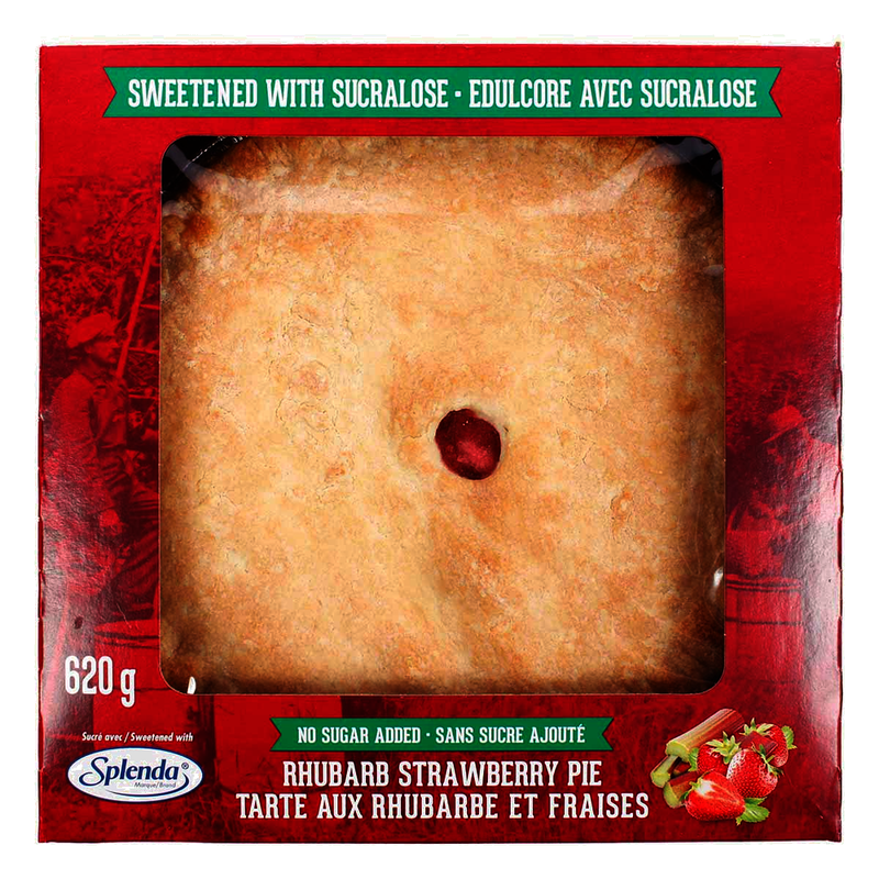 No Sugar Added Rhubarb Strawberry Pie, 620 g