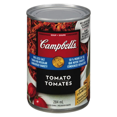 Campbell's 50% Less Salt Tomato Condensed Soup, 284 mL