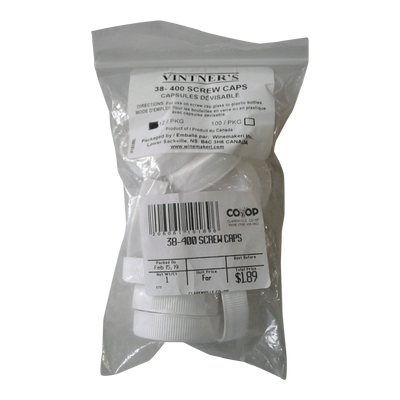 38-400 SCREW CAPS, 12PK