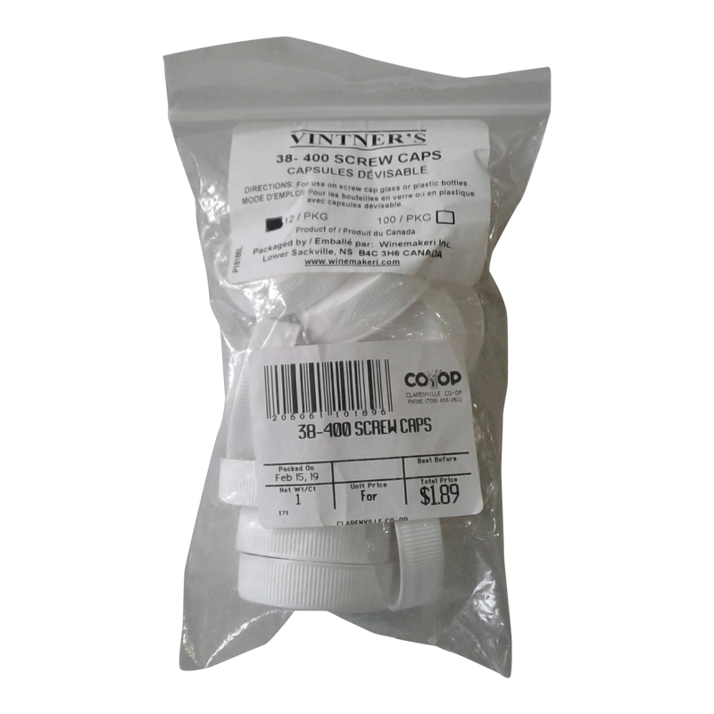 38-400 SCREW CAPS, 12PK