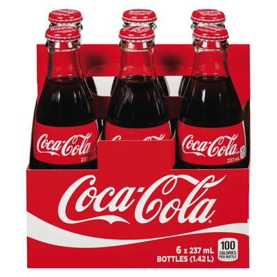Coca Cola Classic Glass Bottle, 6 x 237mL
