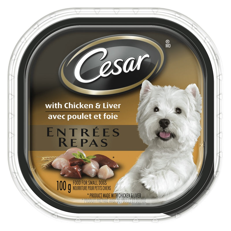 Cesar Chicken & Liver Wet Dog Food, 100 g