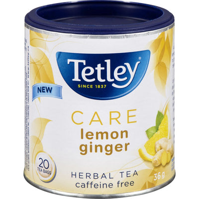 Tetley Care Lemon Ginger Caffeine Free Herbal Tea, 36g  (20ct)