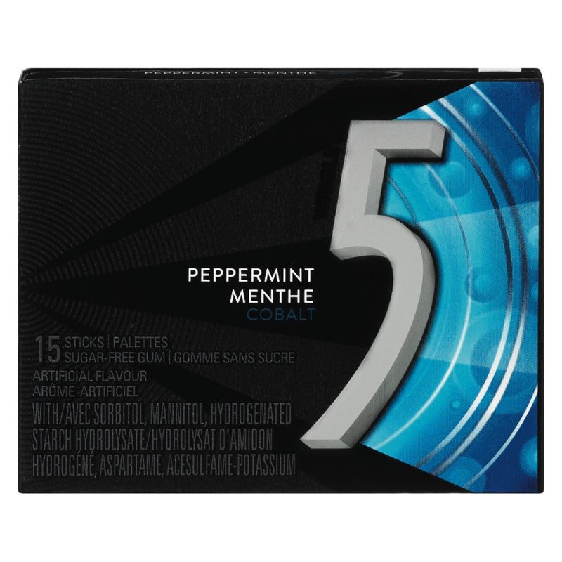 5 Peppermint Cobalt Gum, 15 pieces