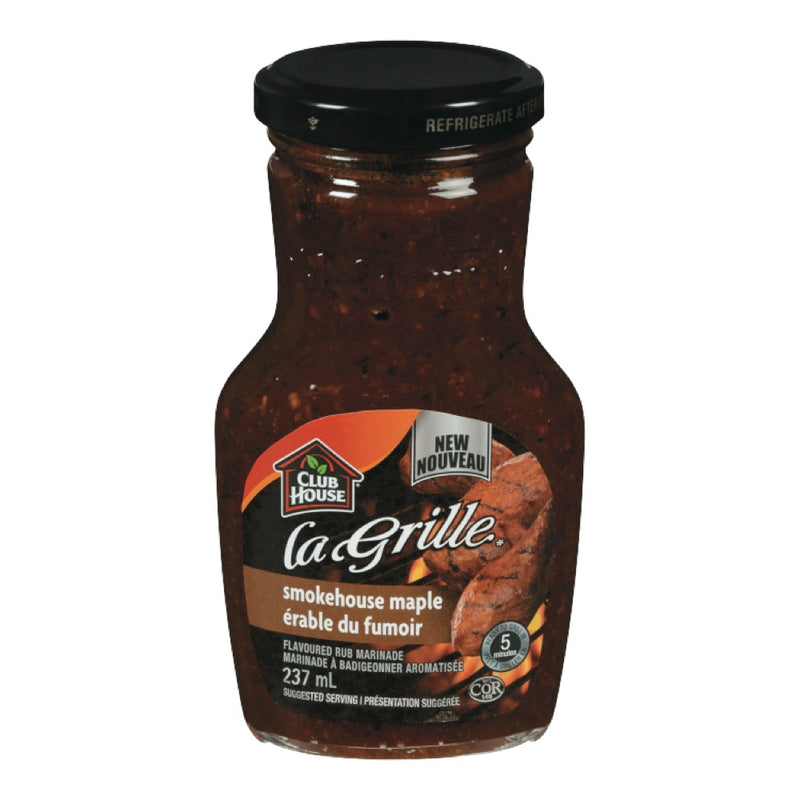 Club House La Grille Maple Smokehouse Marinade, 237 mL
