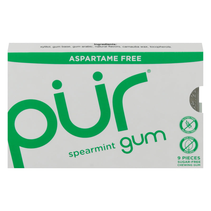 Pur Aspartame Free Spearmint Chewing Gum, 9 pieces
