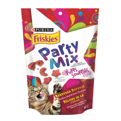 Friskies Party Mix Puffs Barnyard Bonanza Cat Treats, 60 g