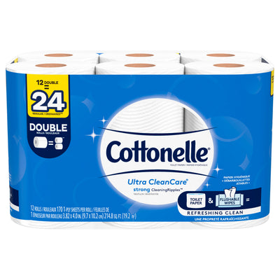 Cottonelle Double Roll Bath Tissue, 12 ct
