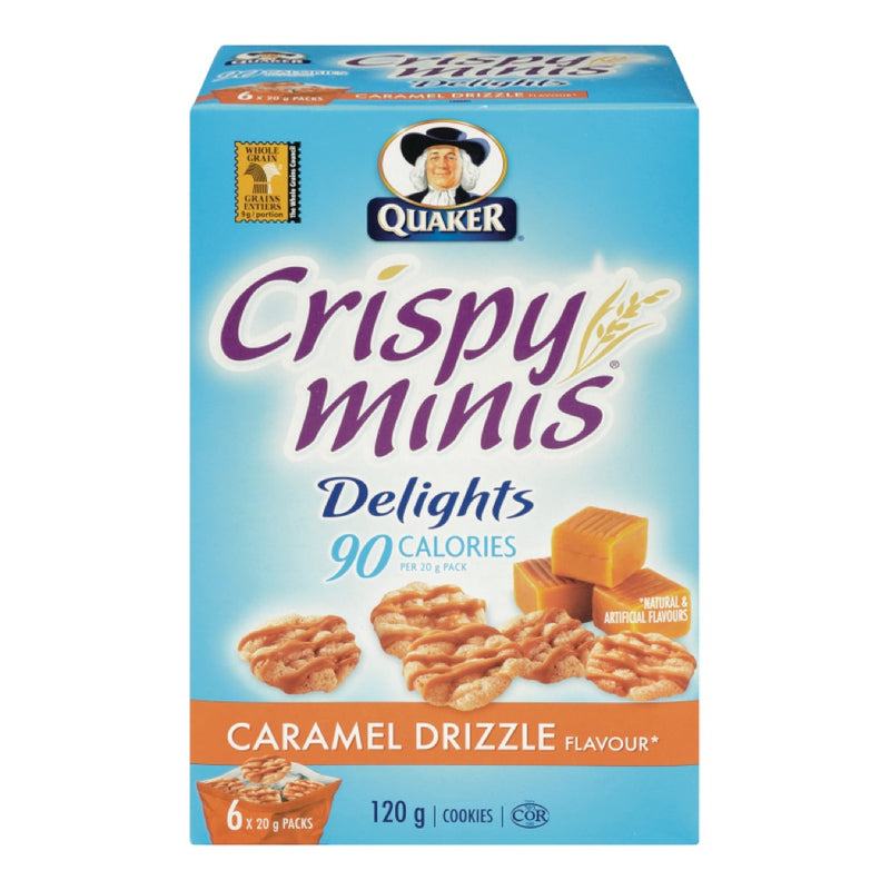 Quaker Crispy Minis Caramel Drizzle Rice Chips, 120 g