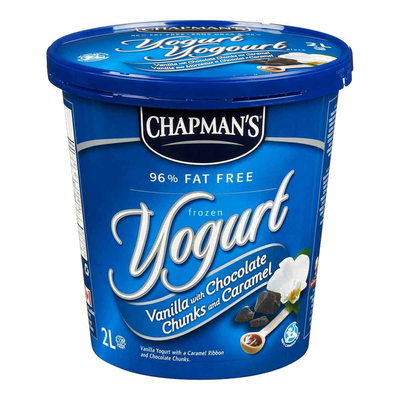 Chapman's Frozen Yogurt Vanilla With Chocolate Chunks And Caramel, 2L