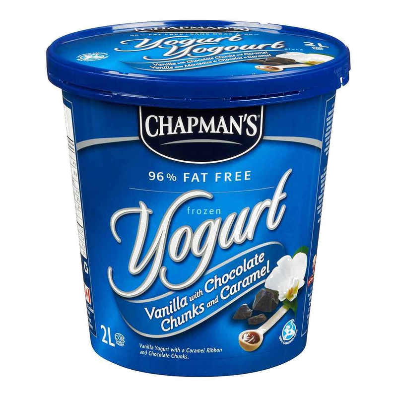 Chapman's Frozen Yogurt Vanilla With Chocolate Chunks And Caramel, 2L