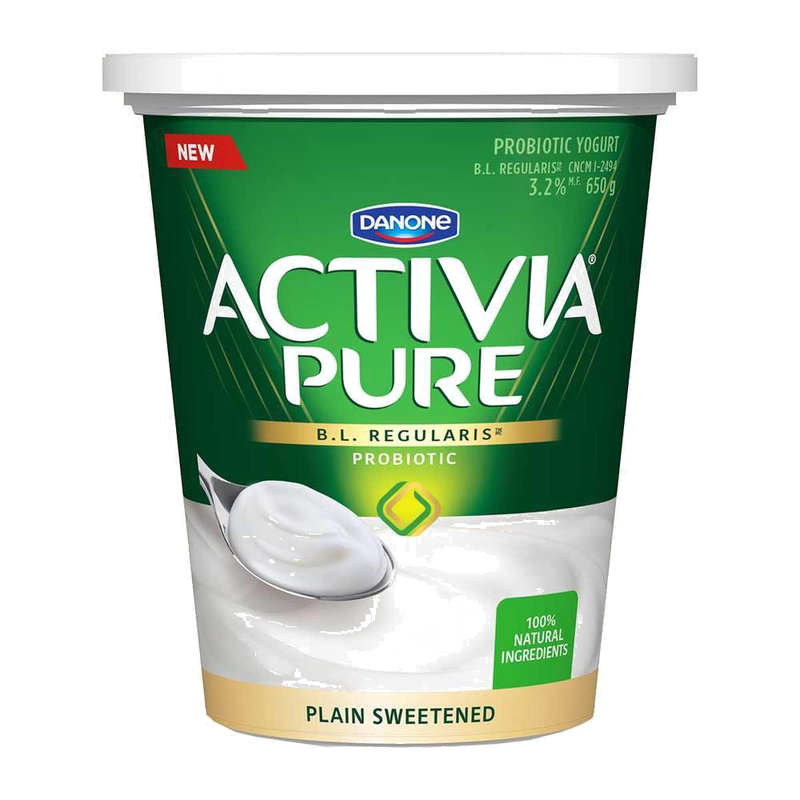 Activia Pure Plain Sweetened Yogurt, 650 g