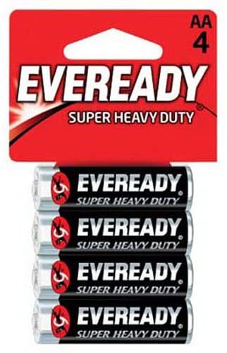 Eveready Super Heavy Duty AA Batteries, 4 ct