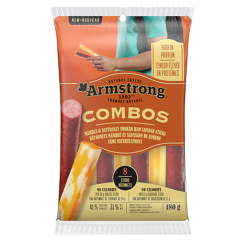 Armstrong Combos Marbled Cheese & Smoked Ham Sausage Snack, 180 g