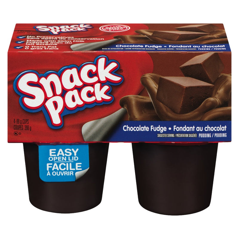 Snack Pack Chocolate Fudge Pudding, 396 g   (4 x 99 g)