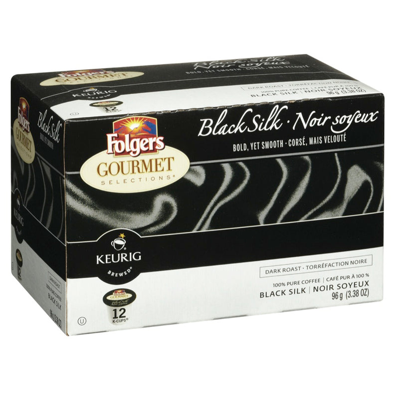 Folgers Keurig Black Silk Coffee, 96 g (12ct)
