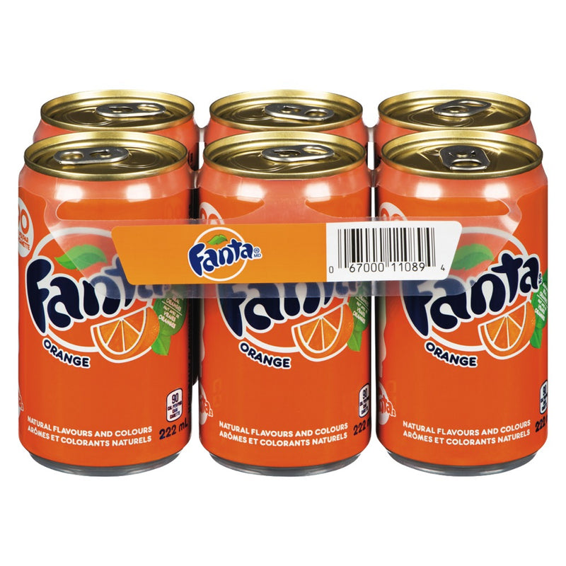 Fanta Orange Soda, 6 count, 222 mL