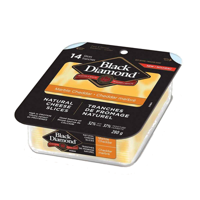 Black Diamond Marble Cheddar Cheese Slices, 280 g