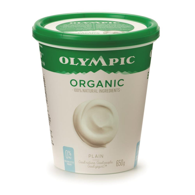 Olympic Organic Plain 0% M.F. Yogurt, 650 g