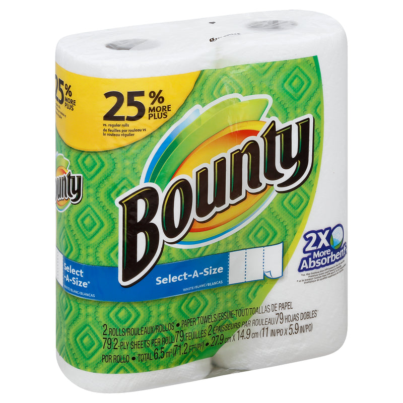 Bounty 2X More Absorbent Paper Towel, 2 count