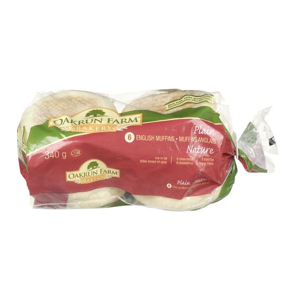 Oakrun Farm Bakery Plain English Muffins, 340 g