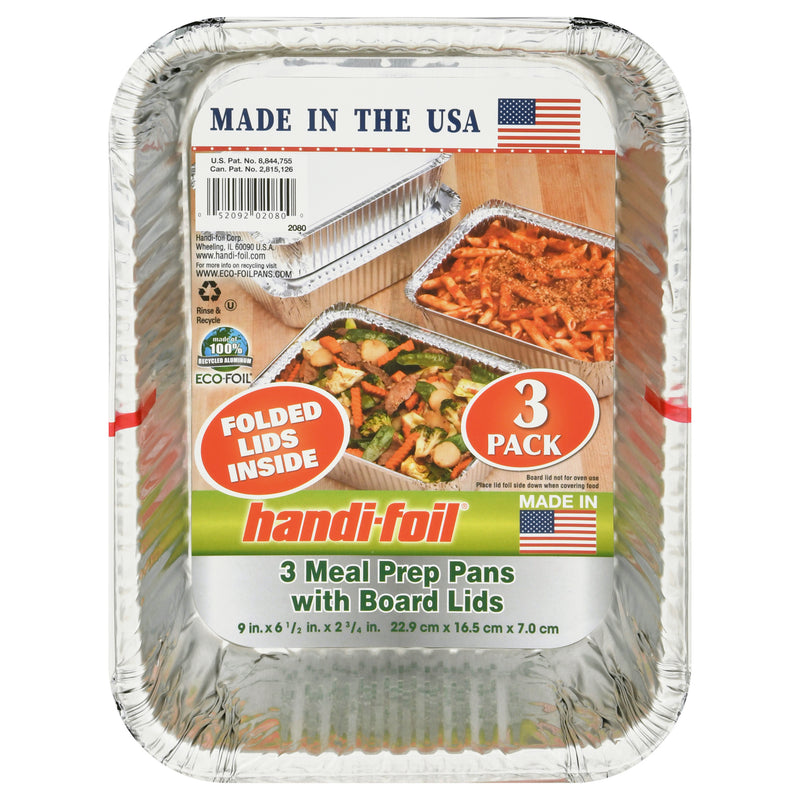 Handi Foil 3 Deep Storage Containers With Board Lids, 3 ct